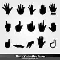 Бесплатное векторное изображение Черная рука коллекция икон
