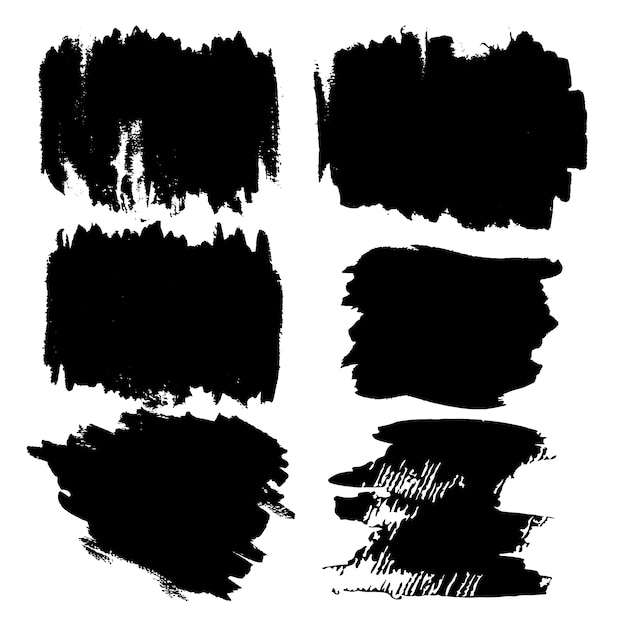 Free vector black hand painted brush strokes