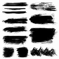 Free vector black hand painted brush strokes