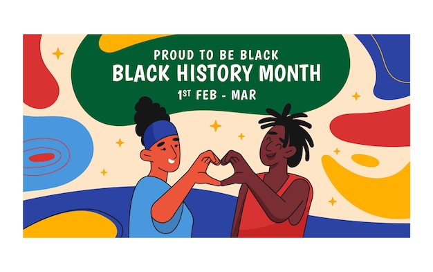 Free vector black history month celebration social media post template