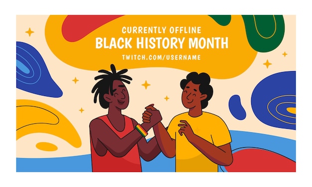 Free vector black history month celebration twitch background