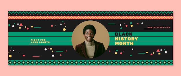 Free vector black history month celebration twitter header template