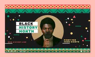 Free vector black history month celebration youtube thumbnail