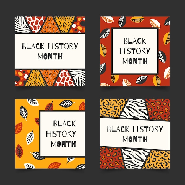 Free vector black history month instagram posts