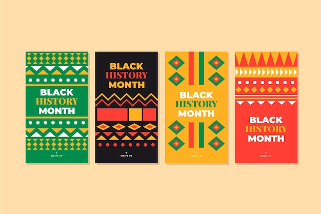 Free vector black history month instagram story collection