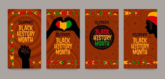 Free vector black history month instagram story pack