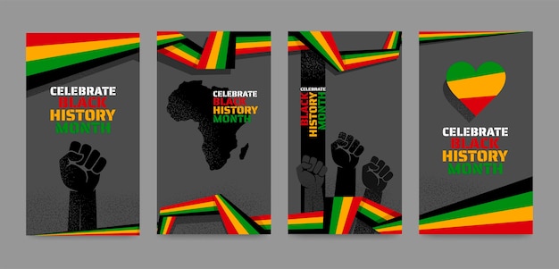 Free vector black history month instagram story set