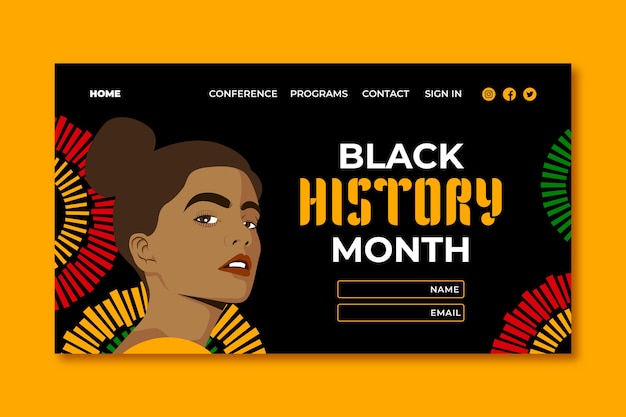 Black history month landing page template