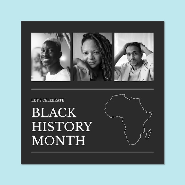 Vettore gratuito collage fotografico del mese della storia nera