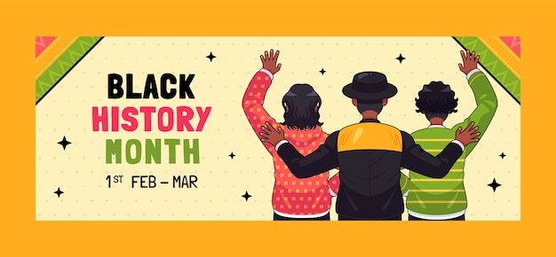 Free vector black history month social media cover template