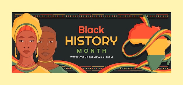 Free vector black history month social media cover template