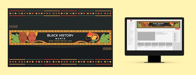 Free vector black history month youtube channel art