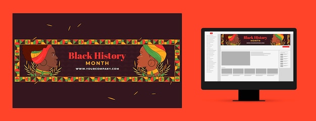 Free vector black history month youtube channel art