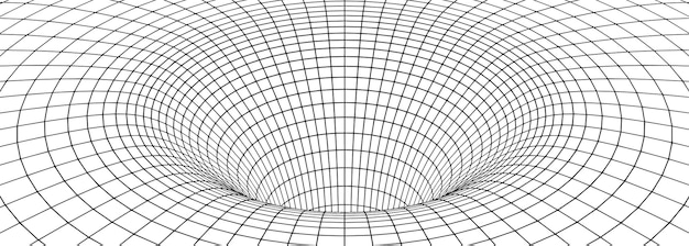 Griglia wireframe del buco nero del wormhole del tunnel