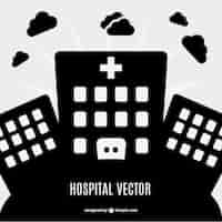 Free vector black hospital silhouette