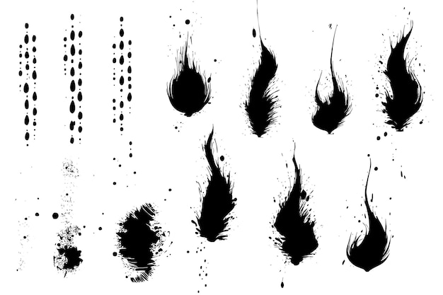 Free vector black ink splatter set for design