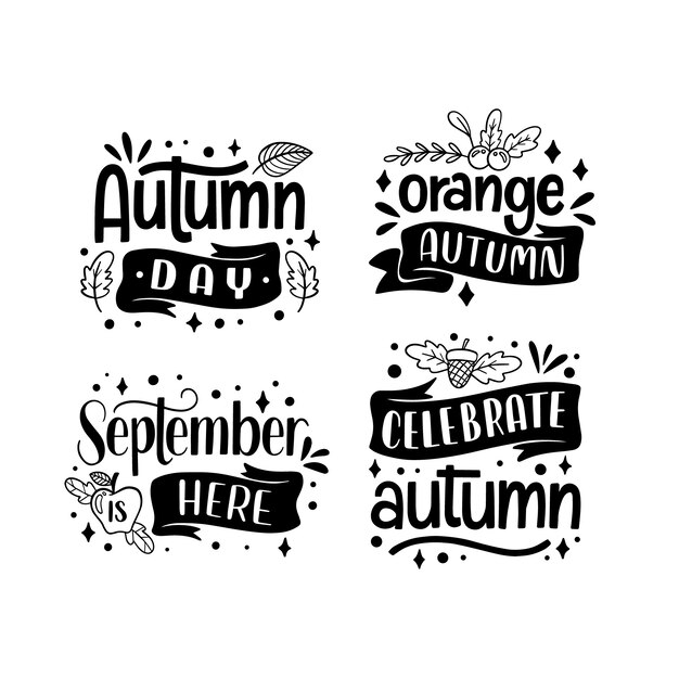 Black lettering hello autumn stickers