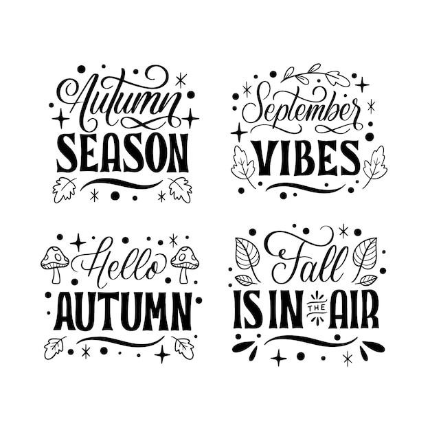 Black lettering hello autumn stickers