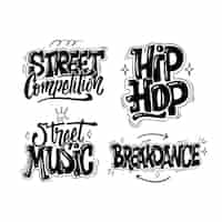 Free vector black lettering urban style stickers