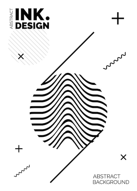 Vettore gratuito modello poster linee nere sfondi ondulati astratti alla moda motivi a righe senza soluzione di continuità linee e increspature verticali effetti ottici geometria stampa di moda per tessuti e tessuti