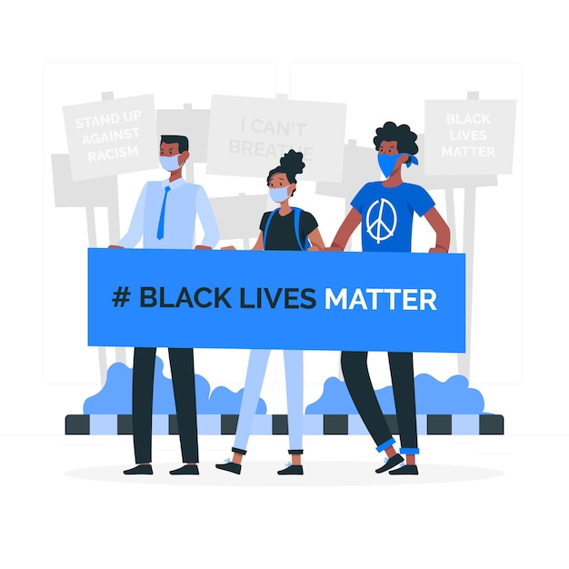 Black lives matter concept illustration