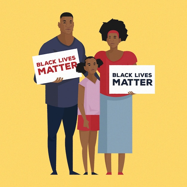 Free vector black lives matter illustrated