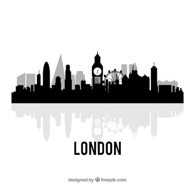 Free vector black london skyline design