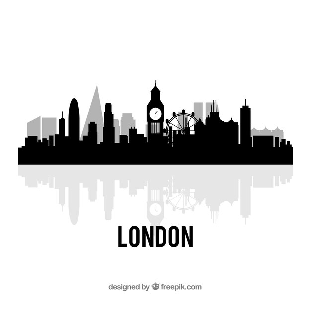 Black london skyline design