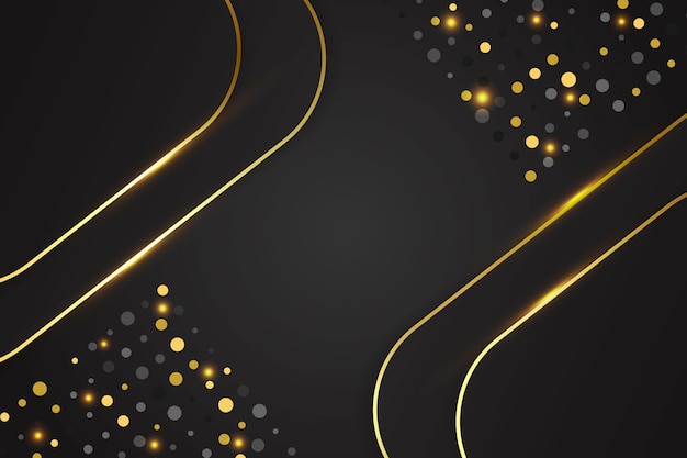 Black luxury background overlapped shape with black and golden gradient