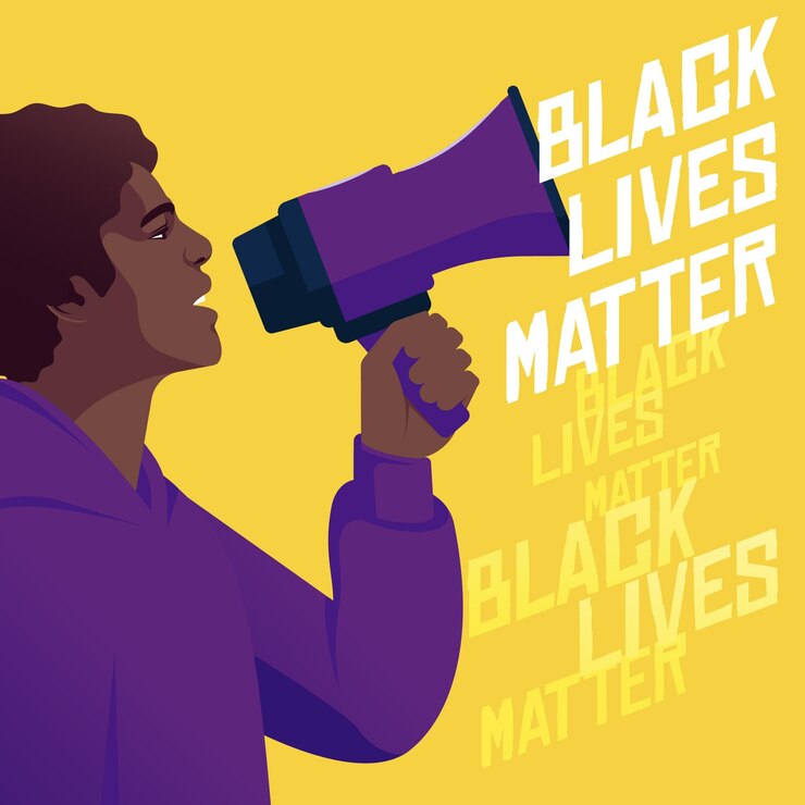 Free Vector black man participating in black lives matter movement