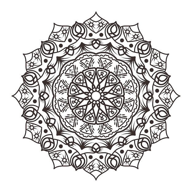 Black mandala on white background