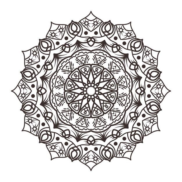 Black mandala on white background