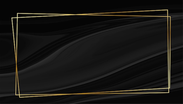 Black marble style background with golden frame