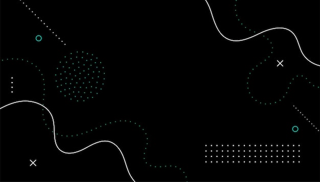 Free vector black memphis background with lines shapes