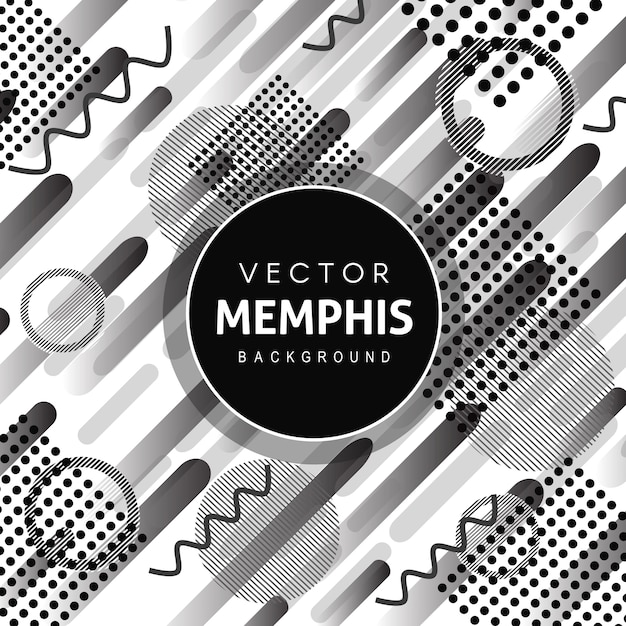 Black Memphis Vector Background