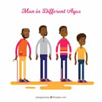 Бесплатное векторное изображение Коллекция чернокожих мужчин в разном возрасте