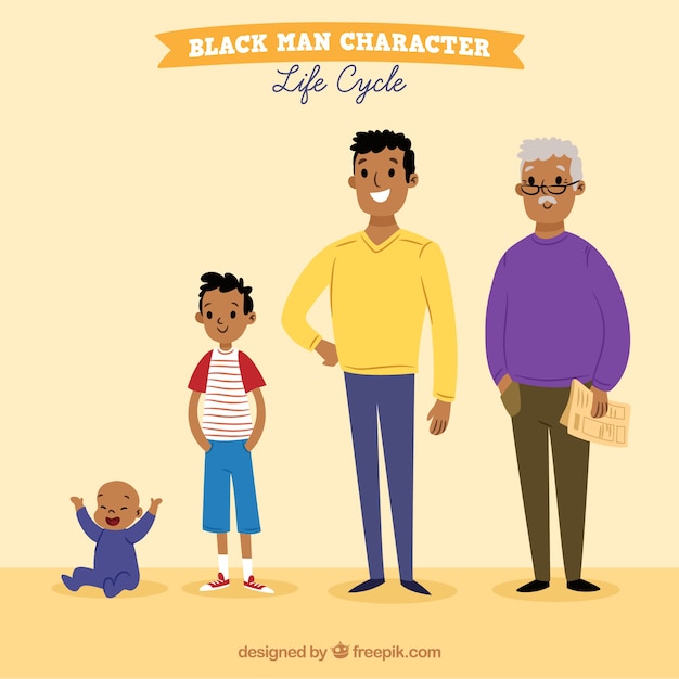 Free vector black men in different ages