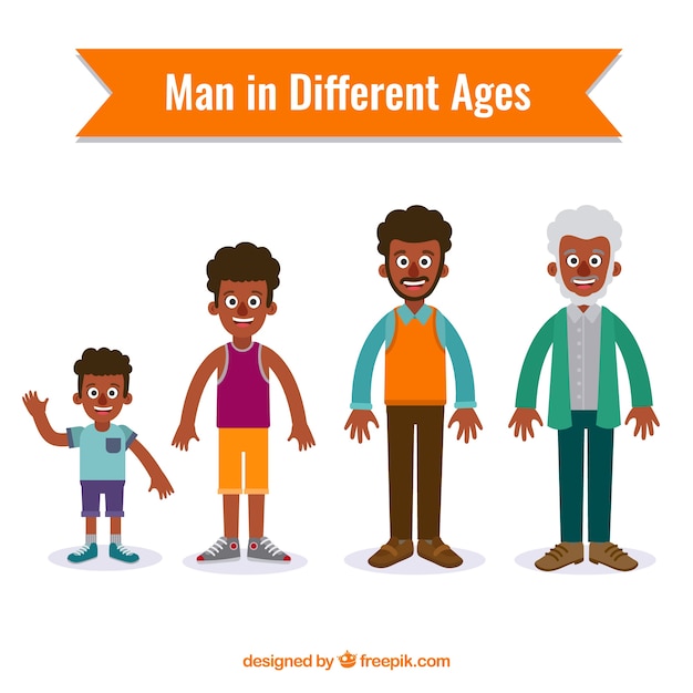 Бесплатное векторное изображение Черные люди разного возраста