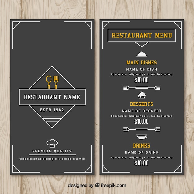 Black menu template