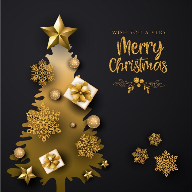 Premium Vector | Black merry christmas background
