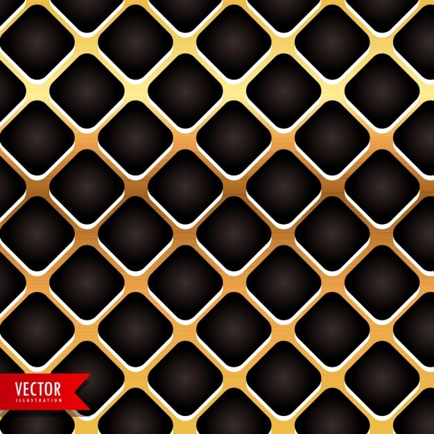 Free vector black metallic texture with golden grid