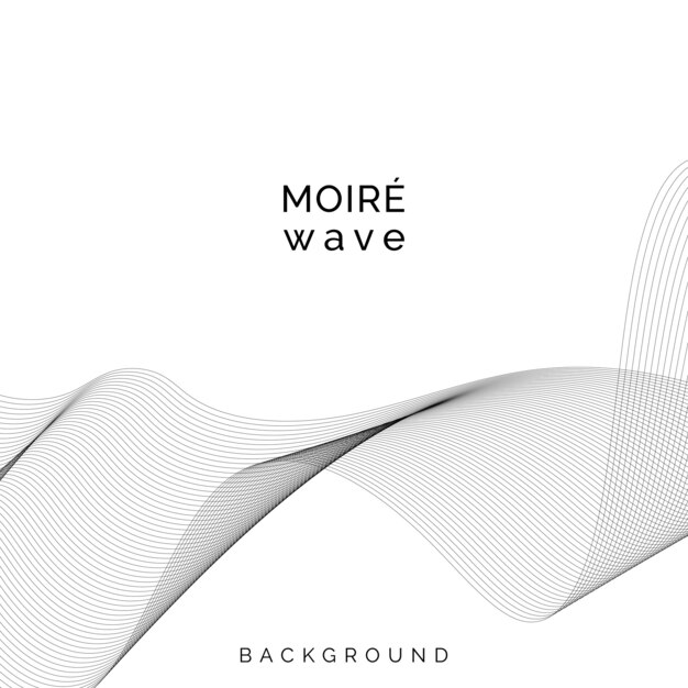 Black moiré wave on white background