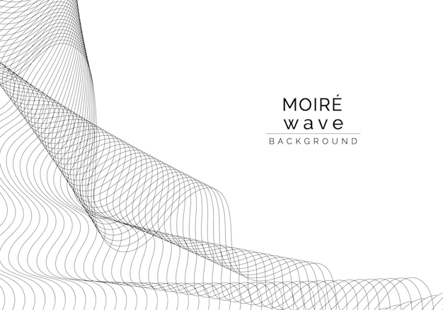 Black moiré wave on white background