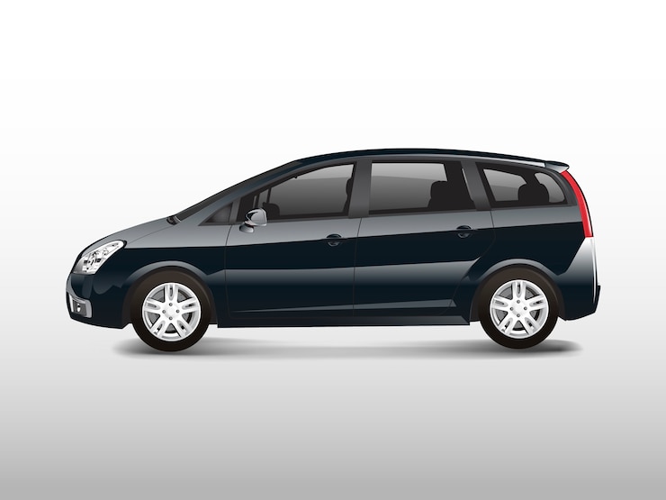 무료 Vector 블랙 mpv 미니 밴 자동차 벡터