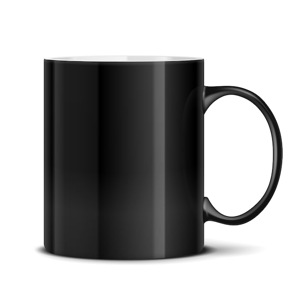 Black mug isolated