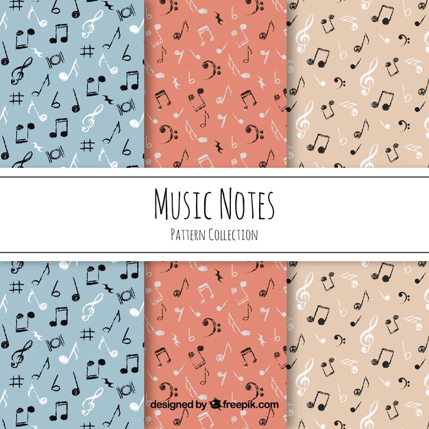 Black music notes pattern