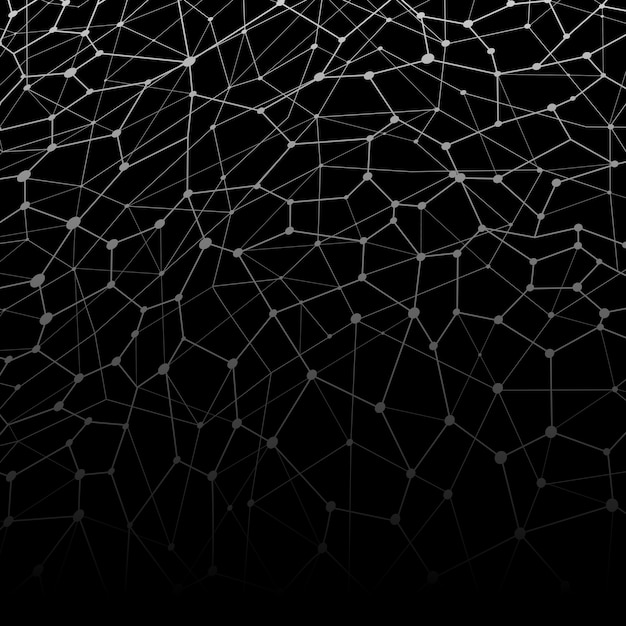 Черная иллюстрация нейронной сети