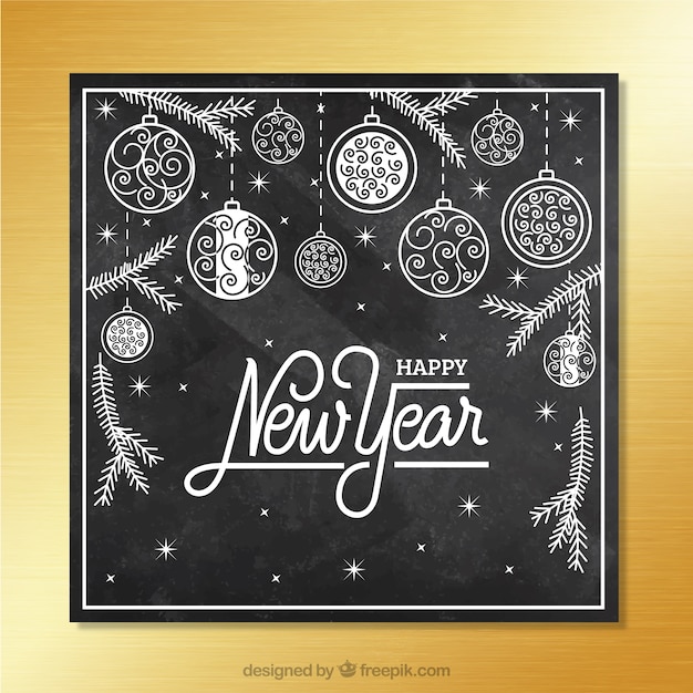 Black new year card