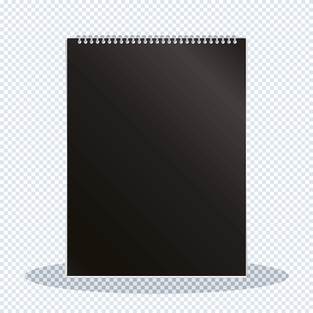 Free vector black notebook supply mockup