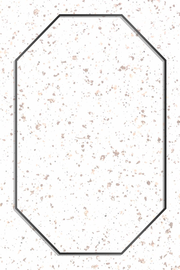 Free Vector black octagon frame on white marble background
